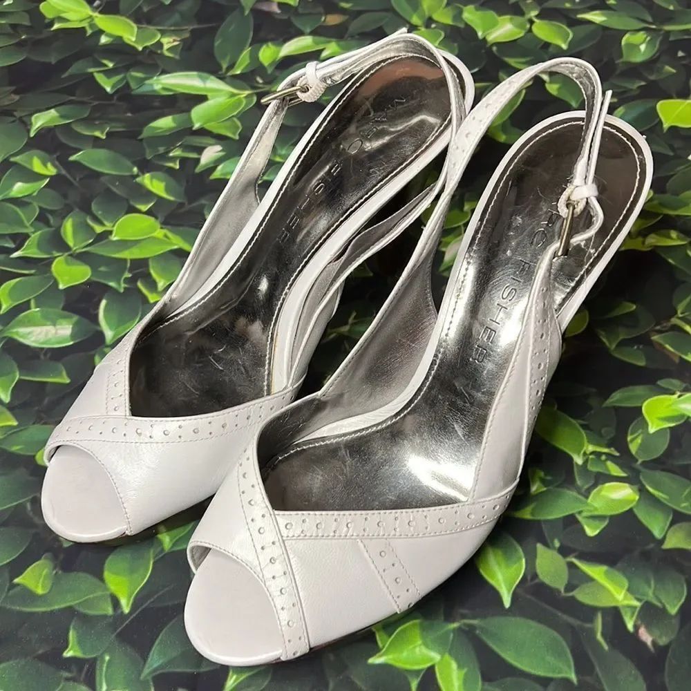 * Marc Fisher white, leather heels